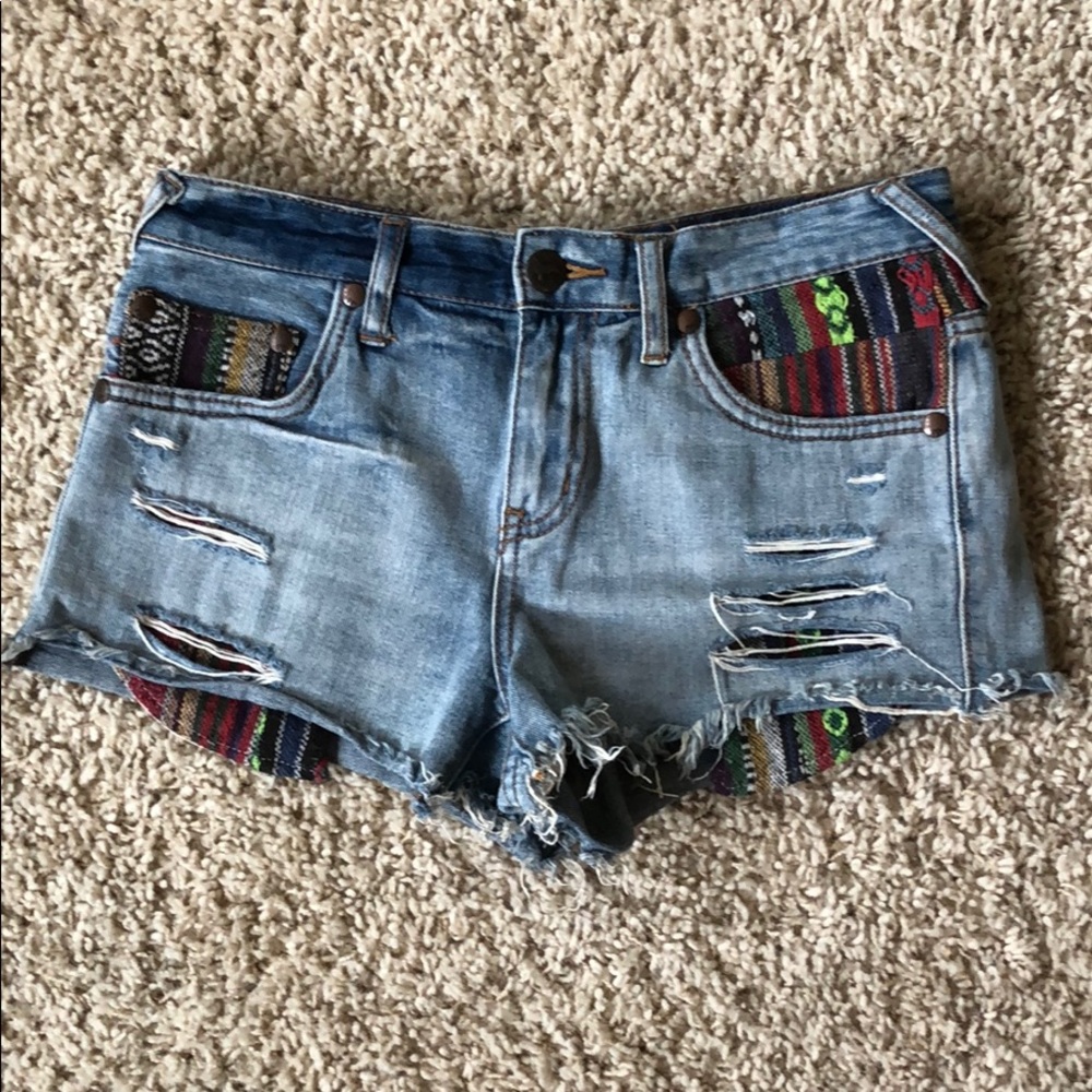 Free People festival cut-off jean shorts
